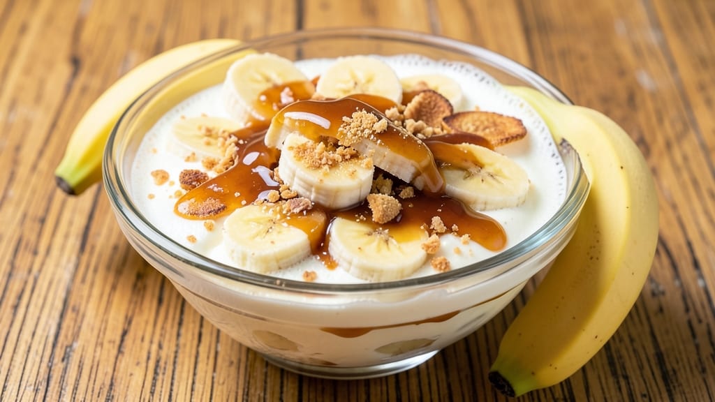 Banana Pudding With Caramel Sauce Recipe: Warm Vanilla Layers and Drizzled Gooey Magic