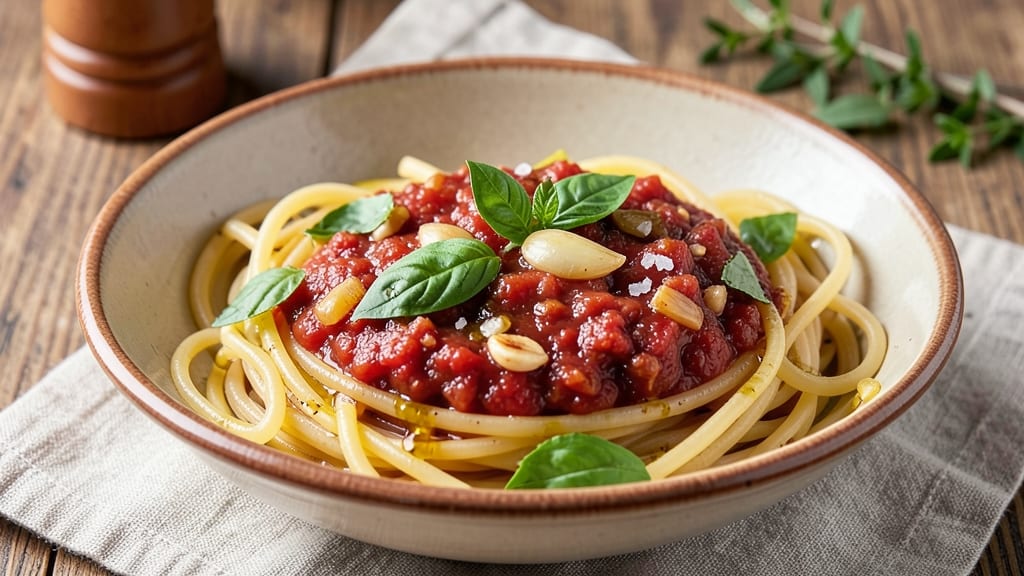 Basic Red Sauce Pasta Recipe: Tomato-Basil Simplicity in 25 Minutes