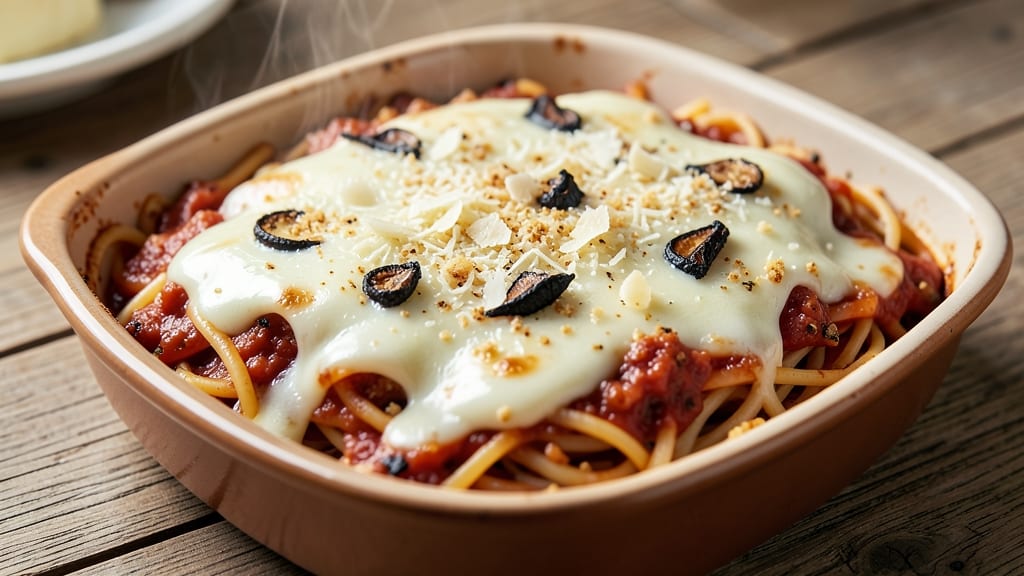 Baked Spaghetti Recipe with Alfredo and Spaghetti Sauce: Layered Comfort With Gooey Cheese Fusion