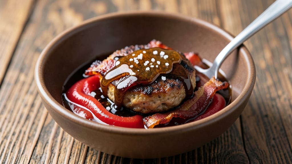 Applebee's Whiskey Bacon Burger Sauce Recipe: Boozy Caramelized Glaze With Crispy Bacon Bits